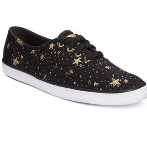 Keds - Black & Gold Star Sneaker Tennis Shoes